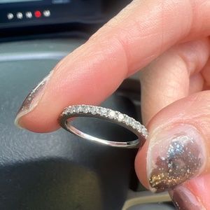 Gabriel diamond wedding band size 4 white gold